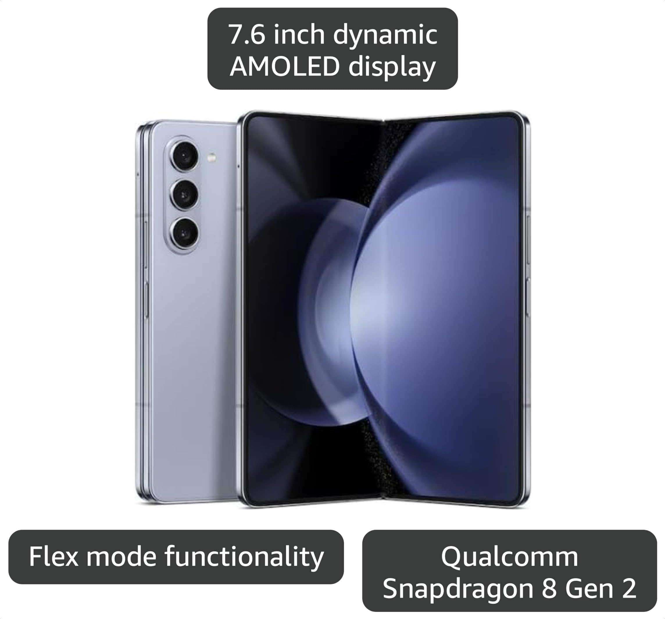 Amazon.com: Samsung Galaxy Z Fold 5, 256GB, Icy Blue - Locked to